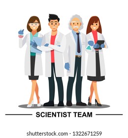 scientist teamwork ,Vector illustration cartoon character.