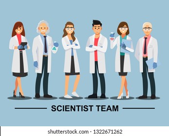 scientist teamwork ,Vector illustration cartoon character.
