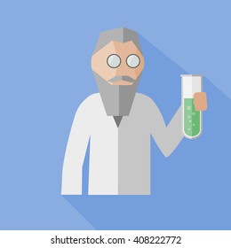 Scientist with test tube