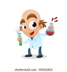 Scientist with test tubes 