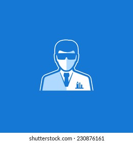 Scientist Vector Avatar Flat Icon 