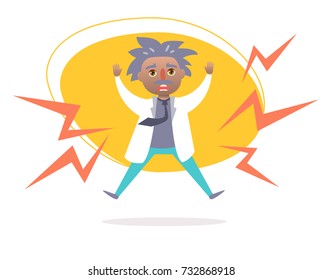 Scientist. Vector. Cartoon. Isolated art on white background. Flat