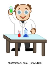 Scientist - Vector Character Cartoon Illustration