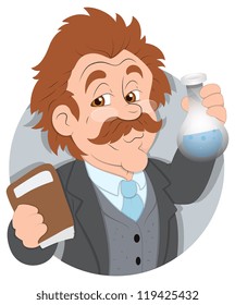 Scientist - Vector Character Illustration