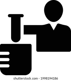 scientist  vector glyph flat icon