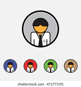 Scientist vector icon flat style for web and mobile