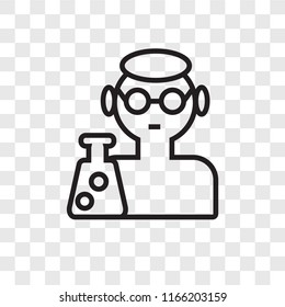 Scientist vector icon isolated on transparent background, Scientist logo concept