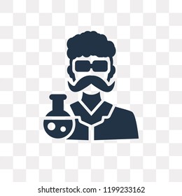 Scientist vector icon isolated on transparent background, Scientist transparency concept can be used web and mobile