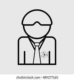 Scientist vector icon Line style for web and mobile