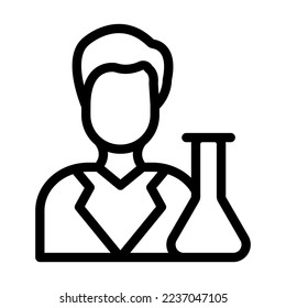 Scientist Vector Line Icon Design