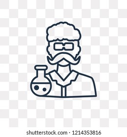 Scientist vector outline icon isolated on transparent background, high quality linear Scientist transparency concept can be used web and mobile