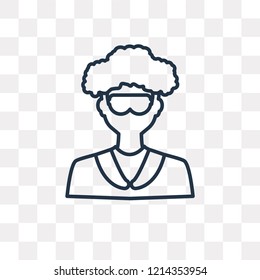 Scientist vector outline icon isolated on transparent background, high quality linear Scientist transparency concept can be used web and mobile