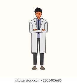 Scientist Vector Stock Illustration, Scientist with Science equpments vector