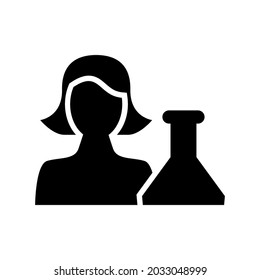 scientist woman icon or logo isolated sign symbol vector illustration - high quality black style vector icons
