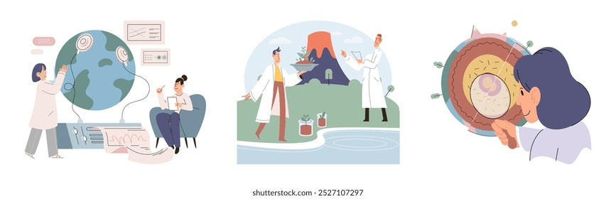 Scientist woman. Vector illustration. The scientist woman metaphor symbolizes brilliance and tenacity women in science Inventions by scientists have revolutionized way we communicate and connect