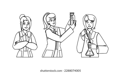 scientist woman vector. laboratory research, science medicine, lab medical, chemistry female, experiment biotechnology scientist woman character. people Illustration