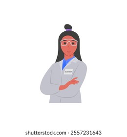 Scientist, Women Career Flat Vector Illustration