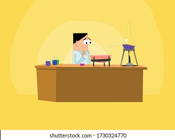 A scientist work in his lab.