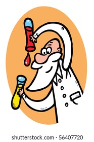 Scientist work in lab illustration