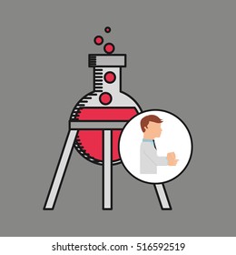 scientist worker research experiment laboratory medical vector illustration eps 10