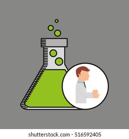 scientist worker research filled beaker vector illustration eps 10