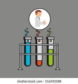 scientist worker research test tube on rack design vector illustration eps 10