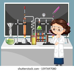 Scientist Working Lab Illustration Stock Vector (Royalty Free ...