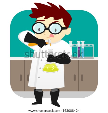 A scientist works on mixing chemicals for an experiment in the laboratory.