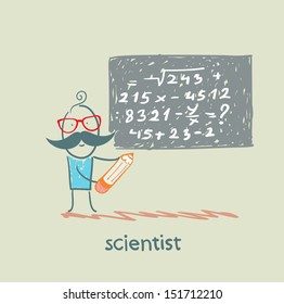 scientist wrote on the blackboard formula