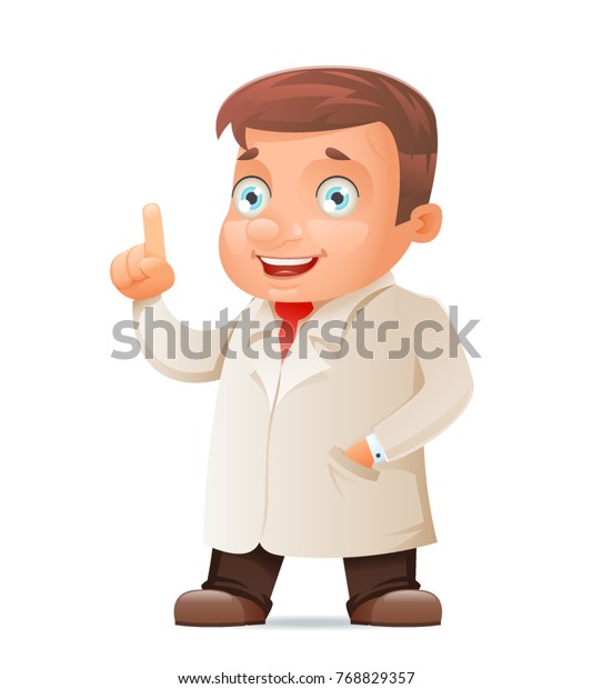 Scientist Young Cute Point Finger Retro Stock Vector (Royalty Free ...