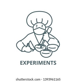 Scientist,research lab,tests,experiments vector line icon, linear concept, outline sign, symbol