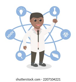 scientists african icon design character on white background