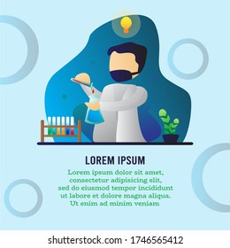 Wissenschaftler Chemiker - flache Illustrationszeichen