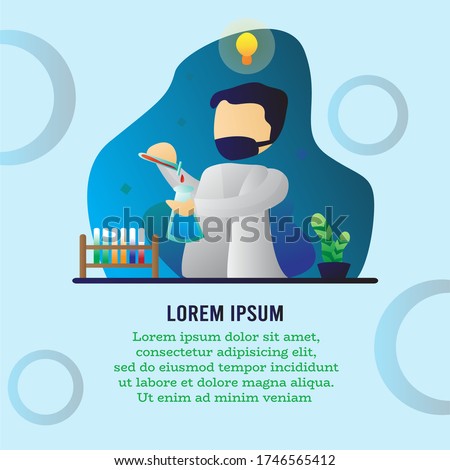 Scientists chemist flat illustration character