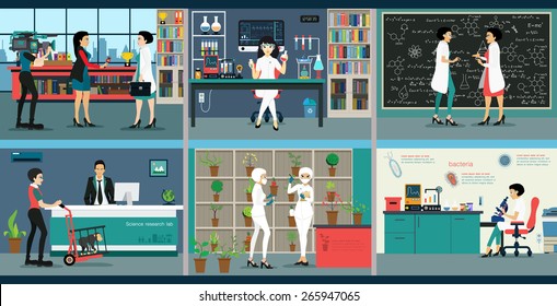 Scientists conducted experiments in the science lab.