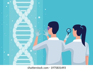 Scientists Couple Characters Dna Stock Vector (Royalty Free) 1975831493 ...