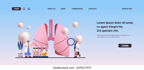 Scientists Examining Anatomical Lungs Human Body Internal Organ Medicine Science Healthcare Concept