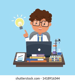 scientists getting an idea while working