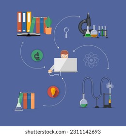 scientists in laboratories conducting research vector