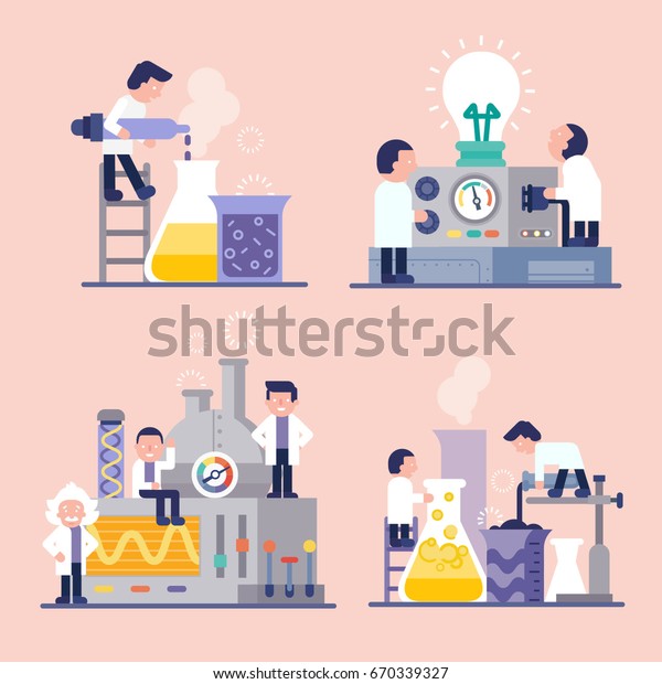 Recherche Scientifique En Laboratoire Dessin Humoristique De Image Vectorielle De Stock Libre De Droits