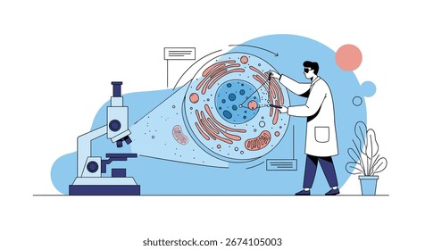 Scientists Studying Cellular Structures with Advanced Technology