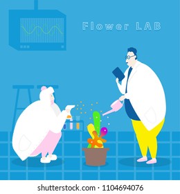 Scientists are studying in plant laboratories