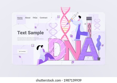 scientists team working with DNA researchers making experiment in lab DNA testing genetic engineering concept