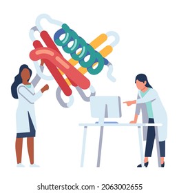 Scientists working. Chemist experience or new