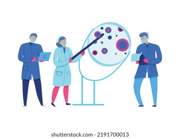 Wissenschaftler im Wissenschaftslabor, flache Vektorgrafik