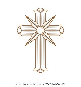 scientology cross sketch design isolated design