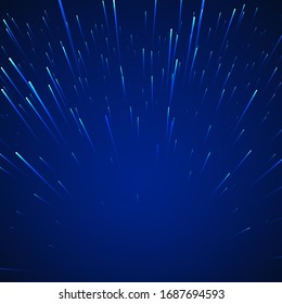 Sci-fi abstract background. Stars in dynamic on blue background. Vector illustration