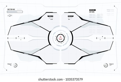 Sci-Fi Abstract Concept of Future Vector HUD Interface Screen. Virtual Reality View Display. Hologram Technology