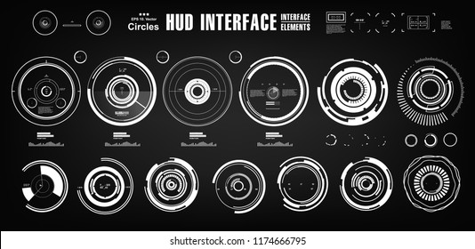 Sci-fi Black and white futuristic hud dashboard display virtual reality technology screen
