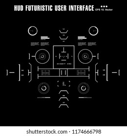 Sci-fi Black and white futuristic hud dashboard display virtual reality technology screen